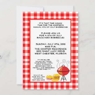5x7 Grill Food Summer Hamburge Barbecue Invitation