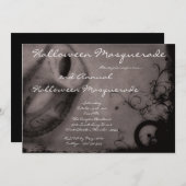 5x7 Gris Masquerade Halloween Costume Invitation (Devant / Derrière)