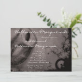 5x7 Gris Masquerade Halloween Costume Invitation (Debout devant)