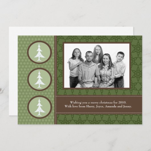 5x7 Groene Kerstbomen FOTO Kerst Kaart (Voorkant / Achterkant)