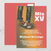 5x7 Grunge Basket Quinceanera Invitation d'anniver (Devant / Derrière)