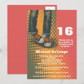 5x7 Grunge Baskets Seize Anniversaires Invitation (Devant / Derrière)