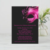 5x7 Halloween Masquerade Ball Mask Invitation (Debout devant)