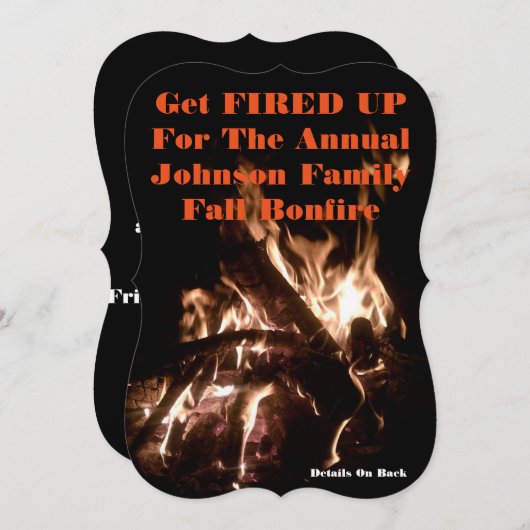 5x7 Herfst Bonfire Uitnodiging (Voorkant / Achterkant)