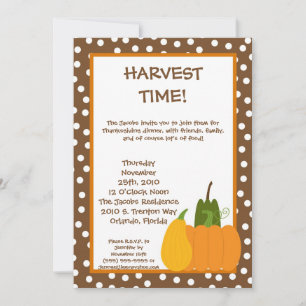 5x7 Herfst Harvest Pumpkin Thanksgiving Uitnodigin Kaart