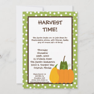 5x7 Herfst Harvest Pumpkin Thanksgiving Uitnodigin Kaart