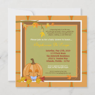 5x7 herfst Herfst Pumpkin Baby shower Uitnodiging