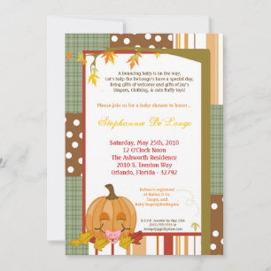5x7 herfst Herfst Pumpkin Baby shower Uitnodiging