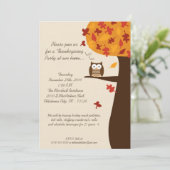 5x7 Herfst Hoot Owl Harvest Thanksgiving Uitnodigi Kaart (Staand voorkant)
