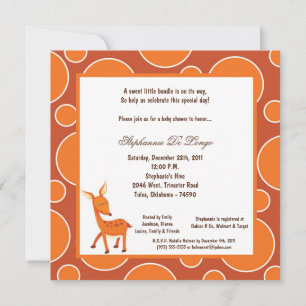 5x7 Herten Pok-a-Dot Baby shower Kaart