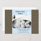 5x7 het Varen van de jongen de Aankondiging (Voorkant / Achterkant)