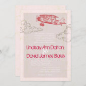 5x7 het  vliegtuig van de Uitnodiging van de bruil (Voorkant / Achterkant)