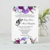 5x7 Hibiscus Faire-part de mariage Lavander en bla (Debout devant)