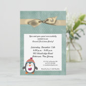 5x7 Hiver Pingouin Noël Invitation (Debout devant)