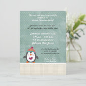 5x7 Hiver Pingouin Noël Invitation (Debout devant)