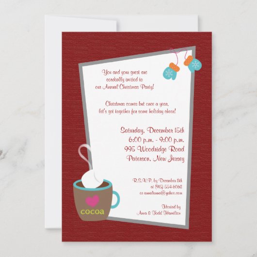 5x7 Hot Cup of Coco Invitation (Devant)