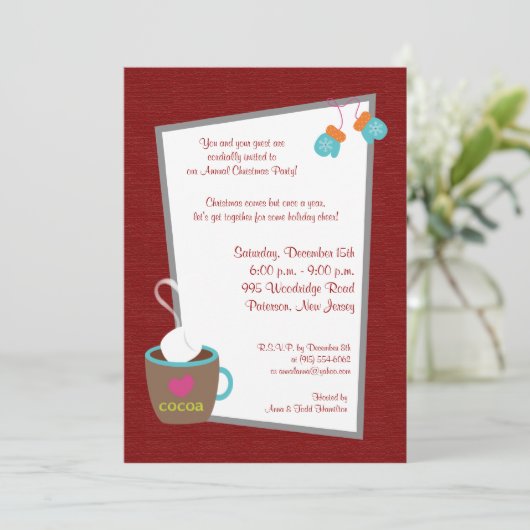 5x7 Hot Cup of Coco Invitation (Debout devant)