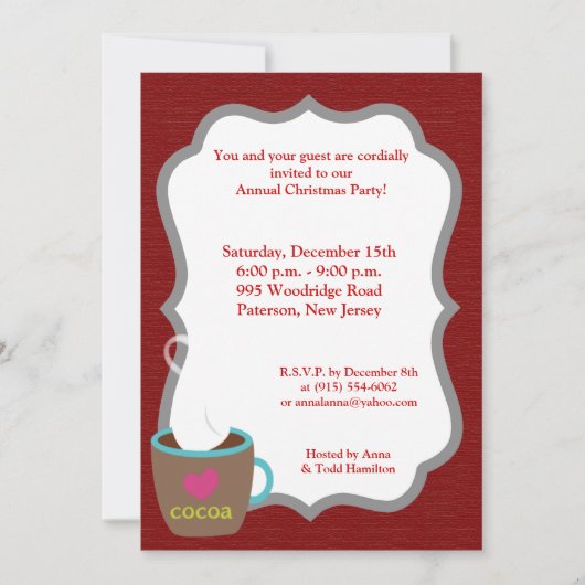 5x7 Hot Cup of Coco Invitation (Devant)