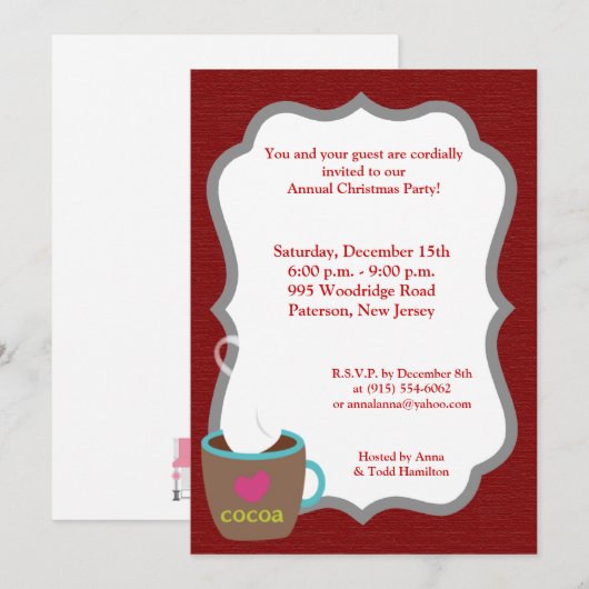 5x7 Hot Cup of Coco Invitation (Devant / Derrière)