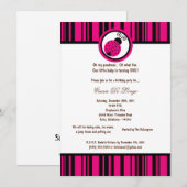 5x7 Hot rose Lady Bug Anniversaire Invitation de f (Devant / Derrière)