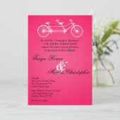5x7 Hot rose noir double Faire-part de mariage vél (Debout devant)