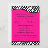 5x7 Hot rose Zebra Imprimer Baby shower Invitation (Devant)