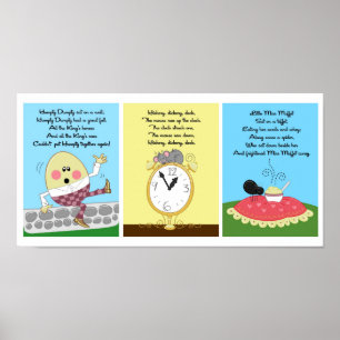 5x7 Humpty Hickory Miss Muffet Kinder Room Wall Ar Poster