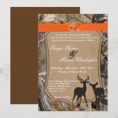 5x7 Hunting Pair Deer Doe Buck Wedding Invitation Kaart (Voorkant / Achterkant)