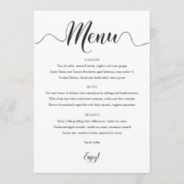 5x7 huwelijksmenu Zwart & Wit Menu