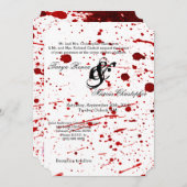 5x7 Huwelijksuitnodiging Bloed Splatter Vampier Go Kaart (Voorkant / Achterkant)