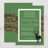 5x7 Huwelijksuitnodiging Groene Herten en Camo Kaart (Voorkant / Achterkant)