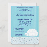 5x7 Icy Igloo Baby Blue Invitation