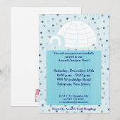 5x7 Icy Igloo Baby Blue Invitation (Devant / Derrière)