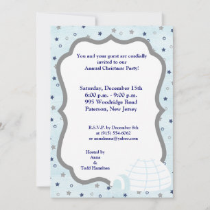 5x7 Igloo Baby Blue Invitation Kaart