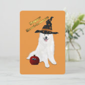 5x7 in. Flat Dank je creditcard Halloween Samoyed Bedankkaart (Staand voorkant)