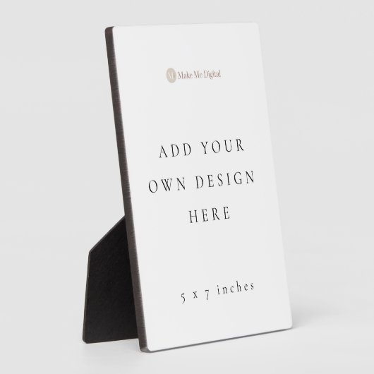 5x7 inch Plaque met standaard Fotoplaat (Zijkant)