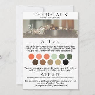 5x7 - Informations sur le mariage par carte