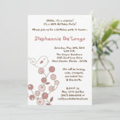 5x7 Invitation à la fête d'anniversaire de Pink Bi (Debout devant)