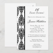 5x7 Invitation à la fête d'anniversaire des Damas  (Devant / Derrière)