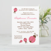 5x7 Invitation à la fête d'anniversaire Pink Sprin (Debout devant)