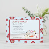 5x7 Invitation à la fête de Noël de la famille Sno (Debout devant)