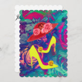 5x7 Invitation à talons et Casquettes échancrés (Devant / Derrière)