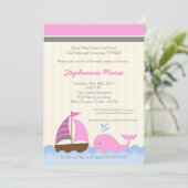 5x7 Invitation anniversaire de bateau nautique bal (Debout devant)