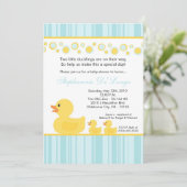 5x7 Invitation au Baby shower de canard en caoutch (Debout devant)