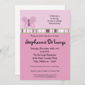 5x7 Invitation au Baby shower de prune de sucre (Devant / Derrière)