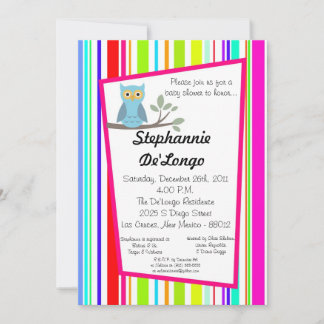 5x7 Invitation Baby shower de Chouette de forêt de