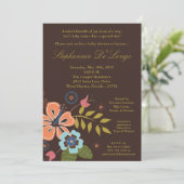 5x7 Invitation Baby shower de fleurs tropicales ha (Debout devant)