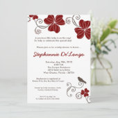 5x7 Invitation Baby shower de fleurs tropicales Lu (Debout devant)