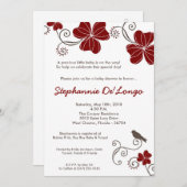 5x7 Invitation Baby shower de fleurs tropicales Lu (Devant / Derrière)