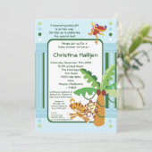 5x7 Invitation Baby shower de forêt pluviale (Debout devant)